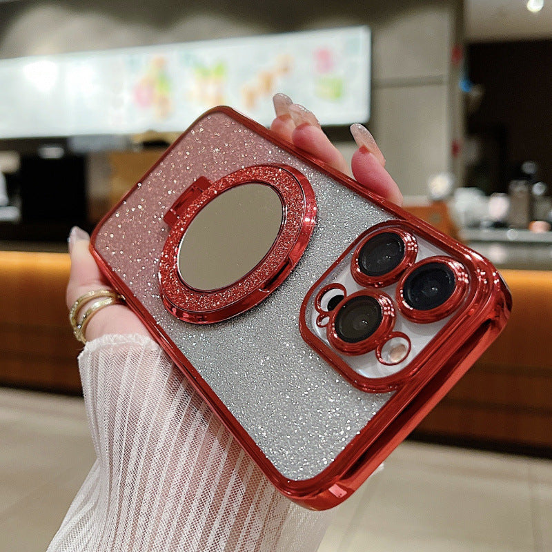 Magnetic Makeup Mirror Bracket Phone Case