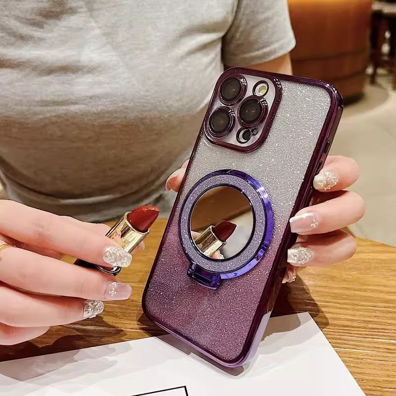 Magnetic Makeup Mirror Bracket Phone Case