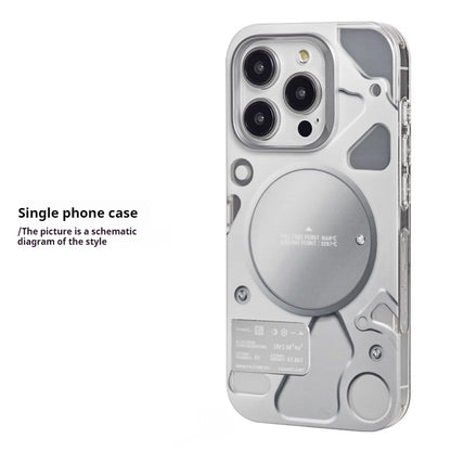 Electroplated Mechanical Silver Phone Case Personalized Magnetic Bracket