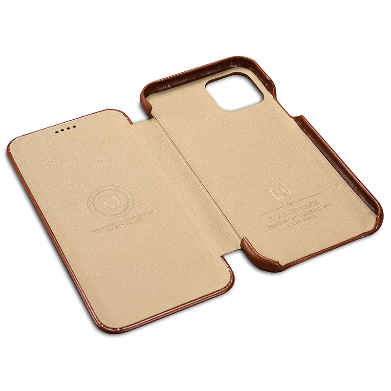 Compatible with Apple, Apple Iphone 11 Pro Max Curved Screen Retro Leather Case