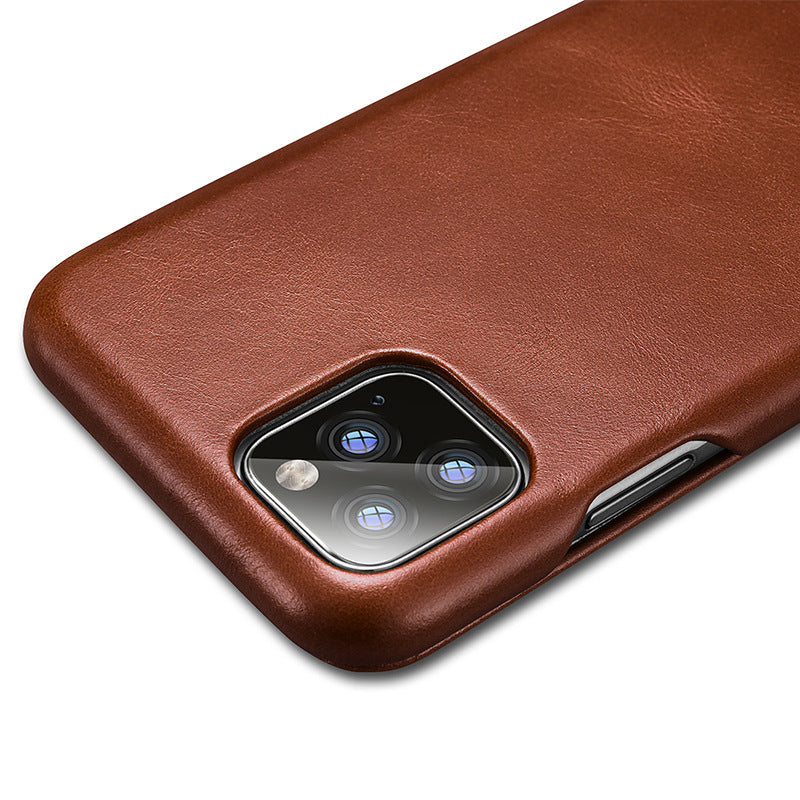 Compatible with Apple, Apple Iphone 11 Pro Max Curved Screen Retro Leather Case