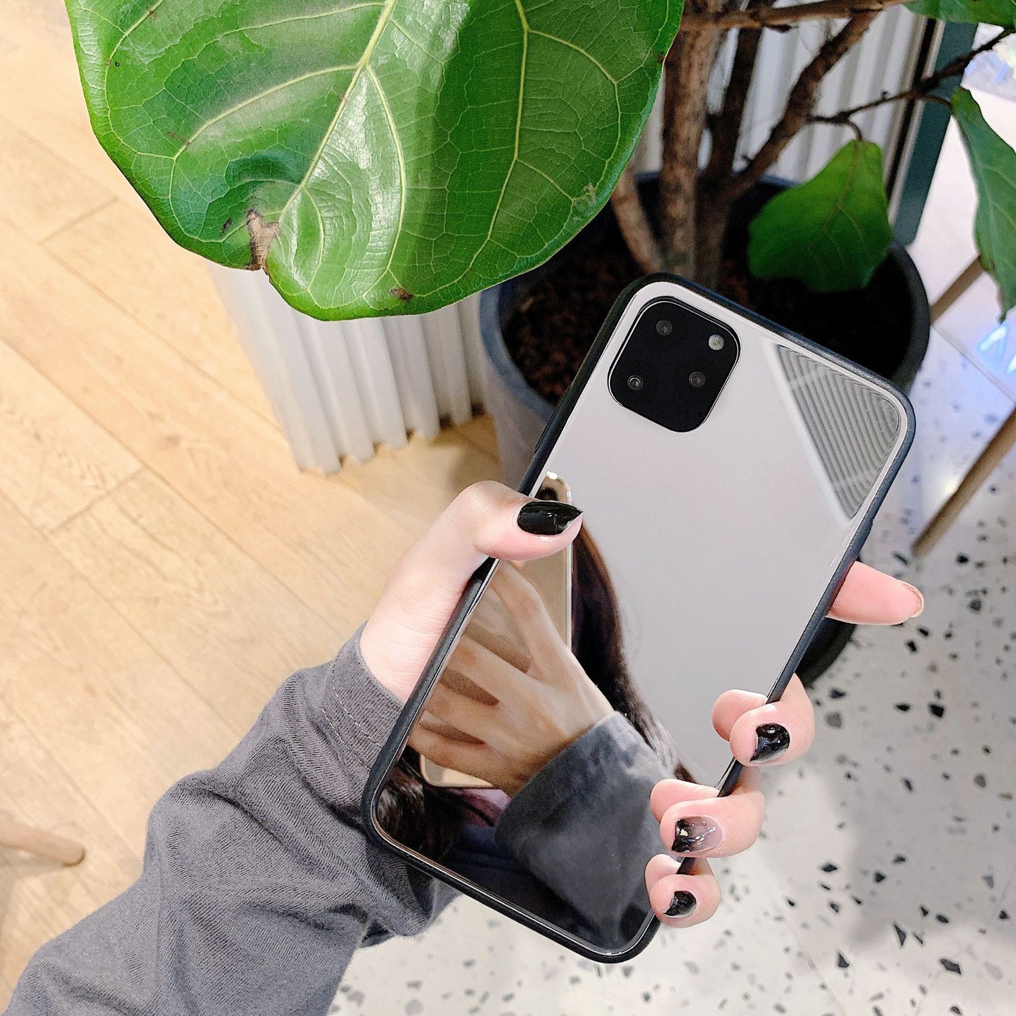 Glass Mirror 14 Pro Max Phone Case For 1112 Makeup XXR67