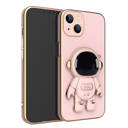 Three-dimensional Astronaut Mobile Phone Case All-inclusive Anti-fall Electroplating Bracket Protective Cover