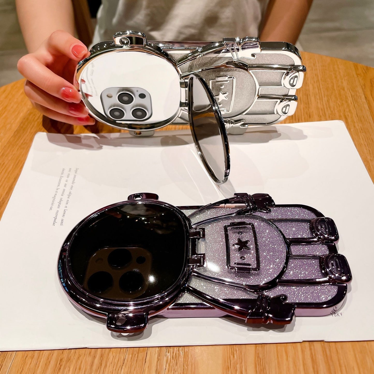 Applicable Electroplating TPU Astronaut Phone Case Flip Mirror Bracket 13 Protective Cover