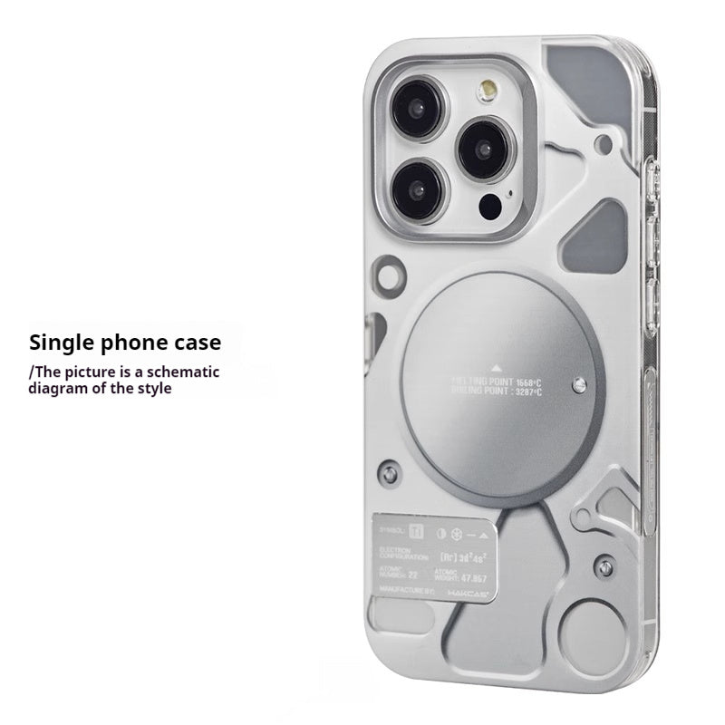 Electroplated Mechanical Silver Phone Case Personalized Magnetic Bracket