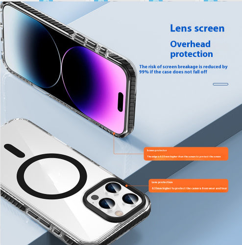 Transparent Magnetic Phone Case Suitable For Anti-fall Shell Protective Case