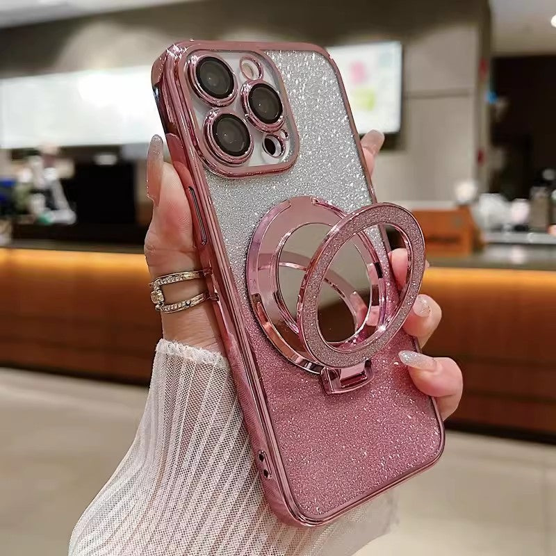 Magnetic Makeup Mirror Bracket Phone Case