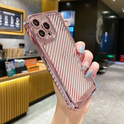 Suitable for IP 13PROMAX Electroplated Phone Case Carbon Fiber Case