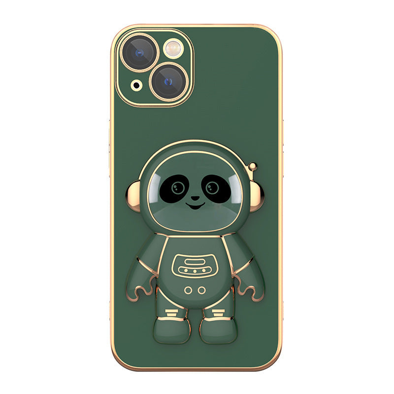Phone Case Panda Electroplating Lens Film Astronaut Holder