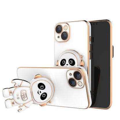 Phone Case Panda Electroplating Lens Film Astronaut Holder