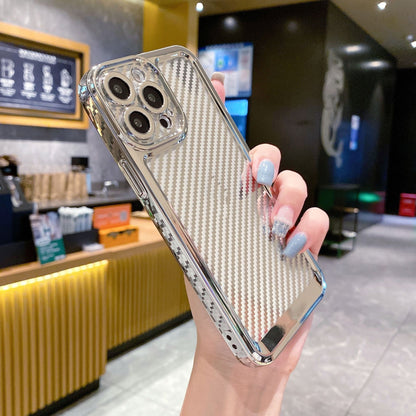 Suitable for IP 13PROMAX Electroplated Phone Case Carbon Fiber Case