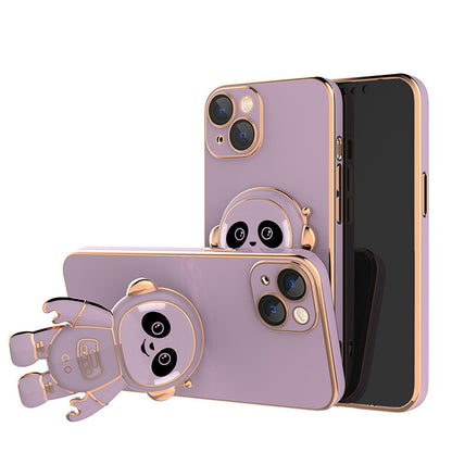 Phone Case Panda Electroplating Lens Film Astronaut Holder