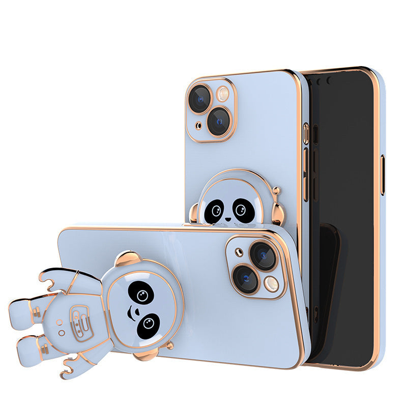 Phone Case Panda Electroplating Lens Film Astronaut Holder