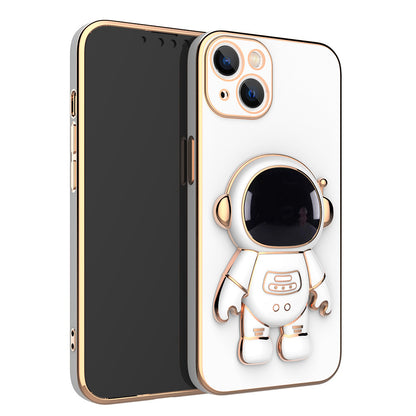 Three-dimensional Astronaut Mobile Phone Case All-inclusive Anti-fall Electroplating Bracket Protective Cover
