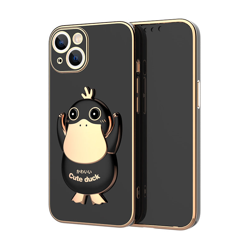 Three-dimensional Cute Duck Mobile Phone Shell Electroplating Bracket