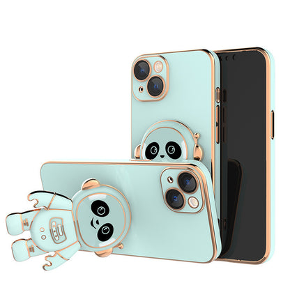 Phone Case Panda Electroplating Lens Film Astronaut Holder
