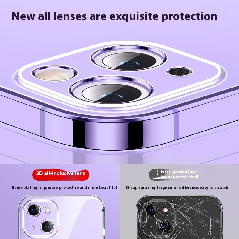 Transparent Glass Fine Hole Drop-resistant Phone Case