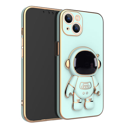 Three-dimensional Astronaut Mobile Phone Case All-inclusive Anti-fall Electroplating Bracket Protective Cover
