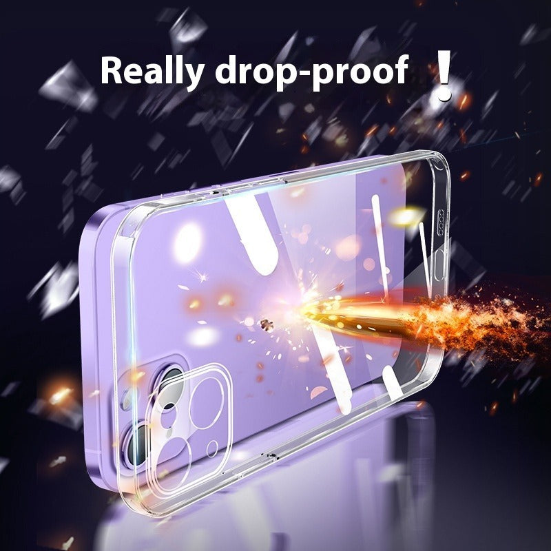 Transparent Glass Fine Hole Drop-resistant Phone Case