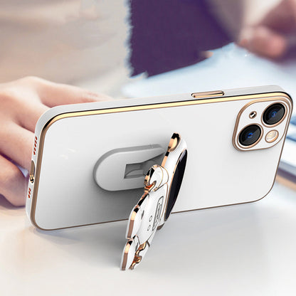 Three-dimensional Astronaut Mobile Phone Case All-inclusive Anti-fall Electroplating Bracket Protective Cover