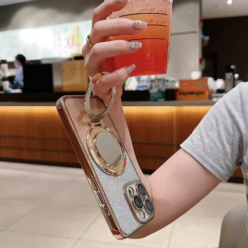 Magnetic Makeup Mirror Bracket Phone Case