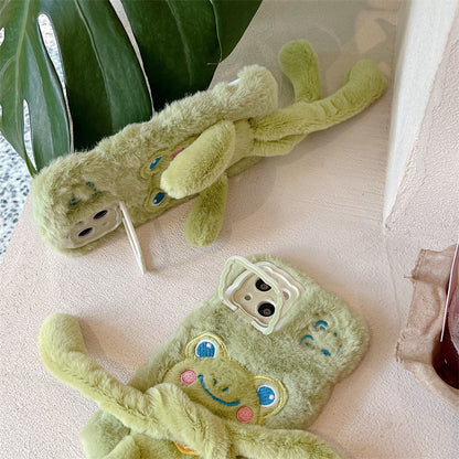 Cartoon Furry Pull-out Frog Phone Case