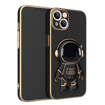 Three-dimensional Astronaut Mobile Phone Case All-inclusive Anti-fall Electroplating Bracket Protective Cover
