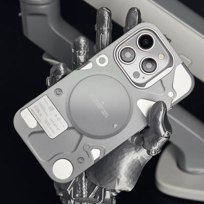 Electroplated Mechanical Silver Phone Case Personalized Magnetic Bracket